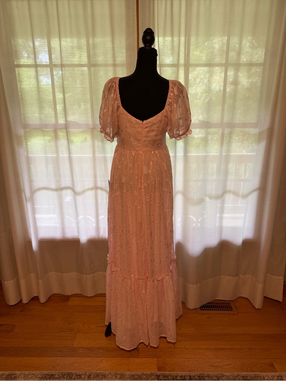 NWT Lulu's Phenomenal Sweetness Pink Floral Burnout Bustier Maxi Dress - Picture 6 of 10